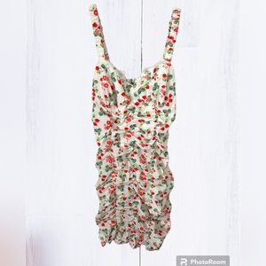 SHEIN Medium Ruched Strawberry Print Dress